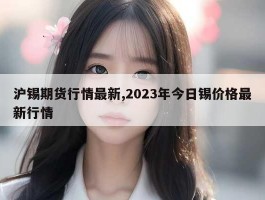 沪锡期货行情最新,2023年今日锡价格最新行情