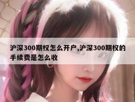 沪深300期权怎么开户,沪深300期权的手续费是怎么收