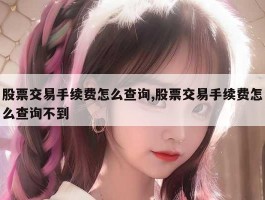 股票交易手续费怎么查询,股票交易手续费怎么查询不到