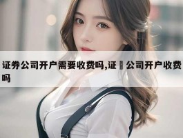 证券公司开户需要收费吗,证劵公司开户收费吗