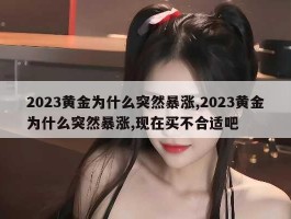 2023黄金为什么突然暴涨,2023黄金为什么突然暴涨,现在买不合适吧