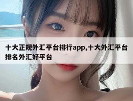 十大正规外汇平台排行app,十大外汇平台排名外汇好平台