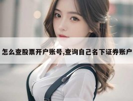 怎么查股票开户账号,查询自己名下证券账户