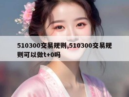 510300交易规则,510300交易规则可以做t+0吗