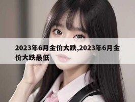 2023年6月金价大跌,2023年6月金价大跌最低