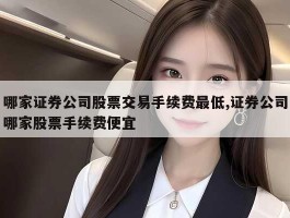哪家证券公司股票交易手续费最低,证券公司哪家股票手续费便宜