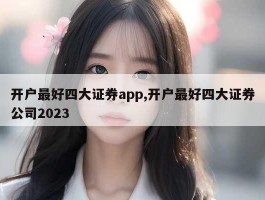 开户最好四大证券app,开户最好四大证券公司2023