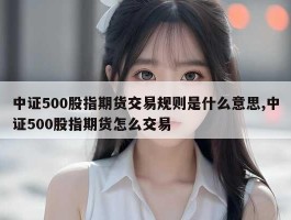 中证500股指期货交易规则是什么意思,中证500股指期货怎么交易