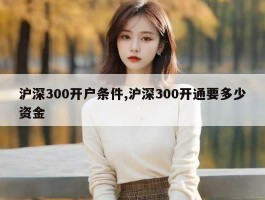 沪深300开户条件,沪深300开通要多少资金