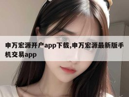 申万宏源开户app下载,申万宏源最新版手机交易app