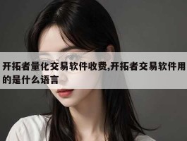 开拓者量化交易软件收费,开拓者交易软件用的是什么语言