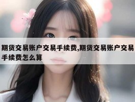 期货交易账户交易手续费,期货交易账户交易手续费怎么算