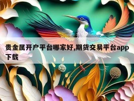 贵金属开户平台哪家好,期货交易平台app下载