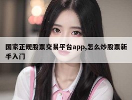 国家正规股票交易平台app,怎么炒股票新手入门