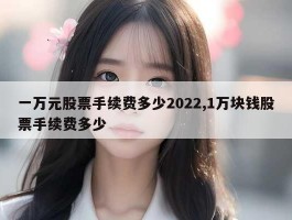 一万元股票手续费多少2022,1万块钱股票手续费多少